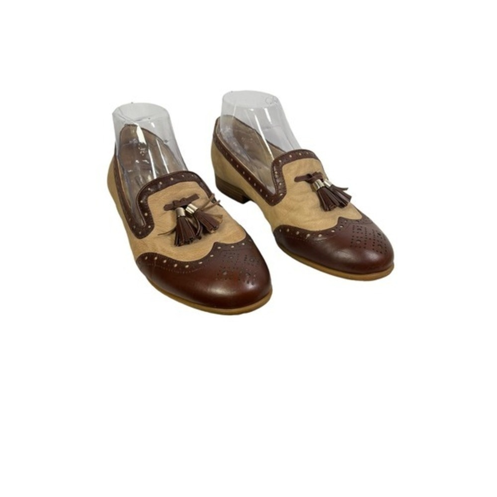 Alex Marie Brown and Tan Leather Loafers‎ with Tassle Women's Size 9